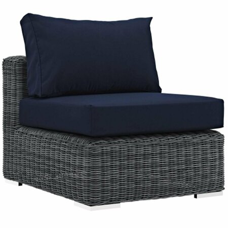 EAST END IMPORTS Summon Outdoor Patio Armless- Canvas Navy EEI-1868-GRY-NAV